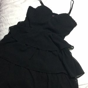 Bustier top ruffled black dress American Eagle